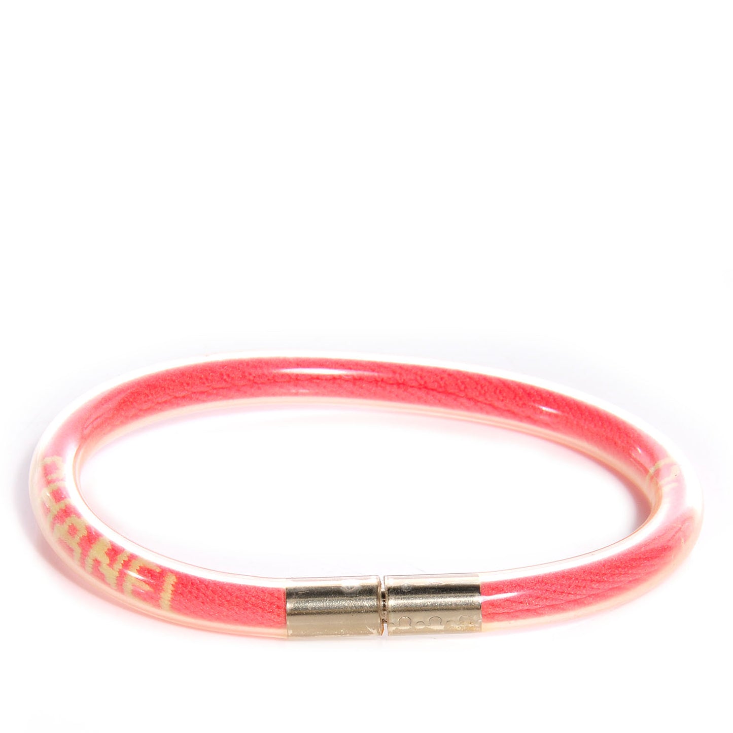 PVC Logo Snap Bracelet Pink