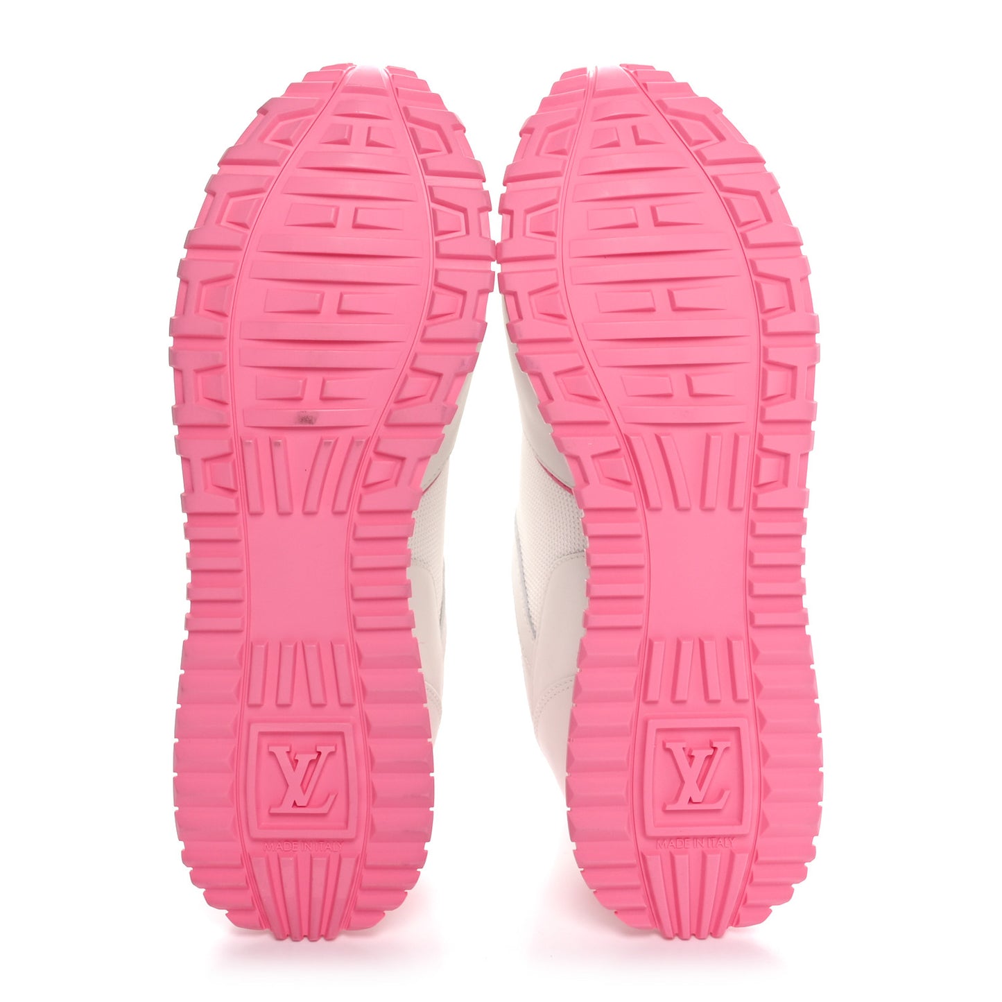 Calfskin Monogram Run Away Sneakers 38 White Pink