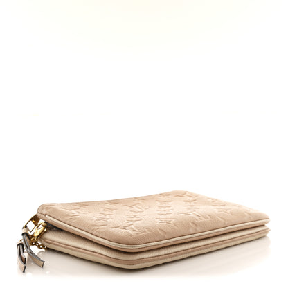 Louis Vuitton Empreinte Double Zip Pochette Beige Rose Creme 4 of 12