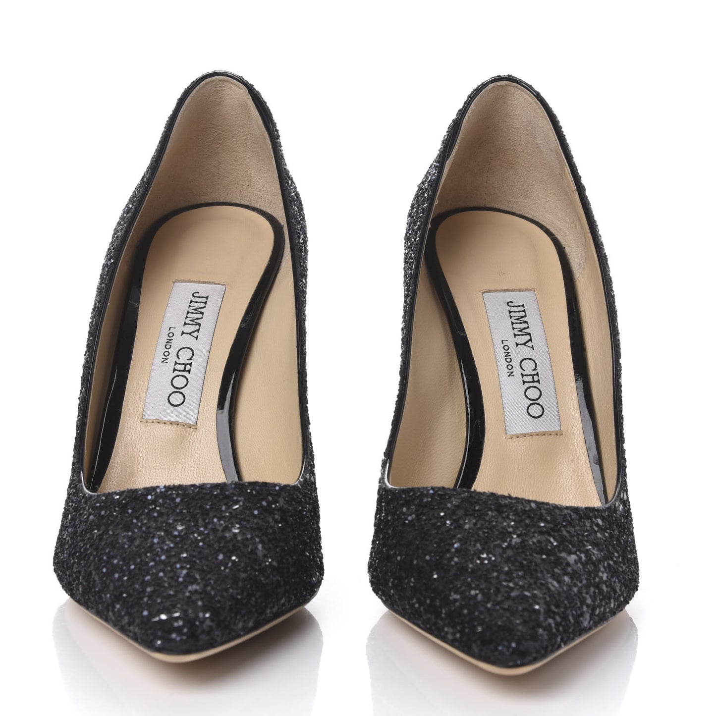 Coarse Glitter Pointy Toe Romy 85 Pumps 37 Navy