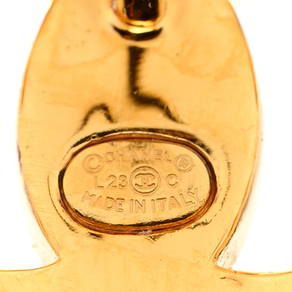 Chanel Crystal Studded CC Earrings Gold 4 of 4