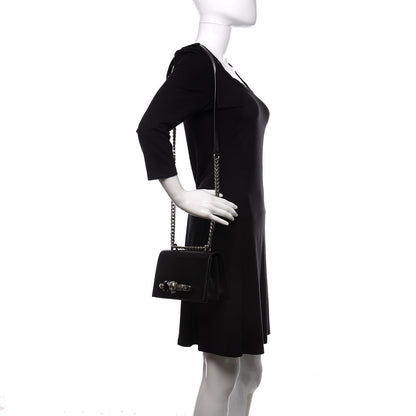 Alexander McQueen Lizard Embossed Calfskin Knuckle Crossbody Black 2 of 12