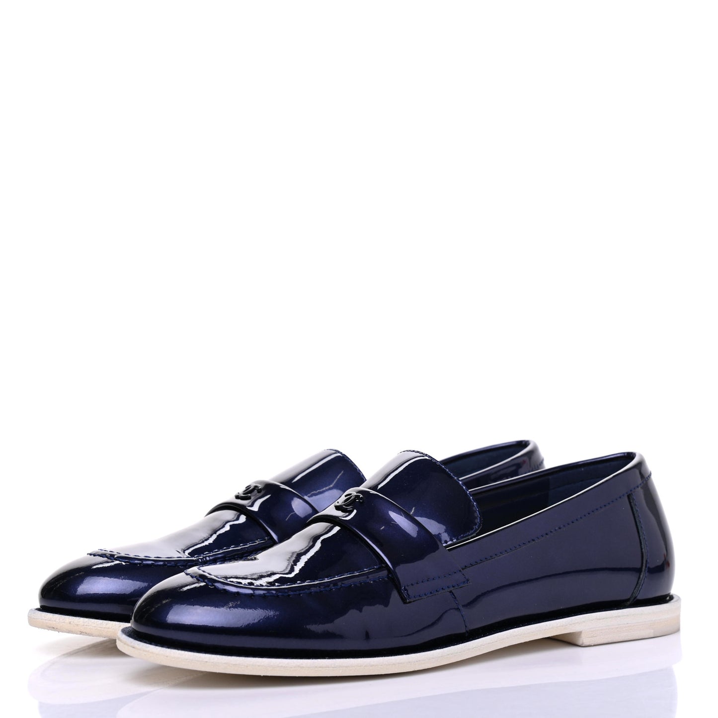 Patent CC Moccasin Loafers 39 Navy