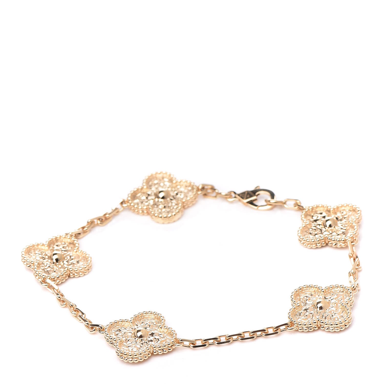 Van Cleef & Arpels 18K Yellow Gold 5 Motifs Vintage Alhambra Bracelet 1 of 7