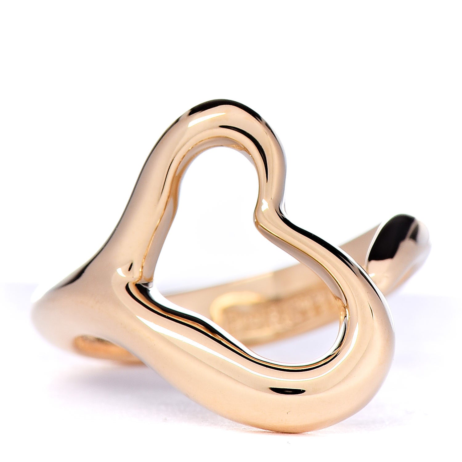 Tiffany 18K Yellow Gold Small Elsa Peretti Open Heart Ring 49 5 1 of 5