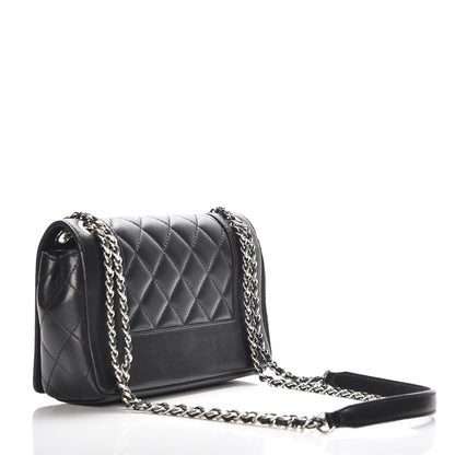 Chanel Sheepskin Quilted Small Vintage Mademoiselle Flap Black 3 of 7