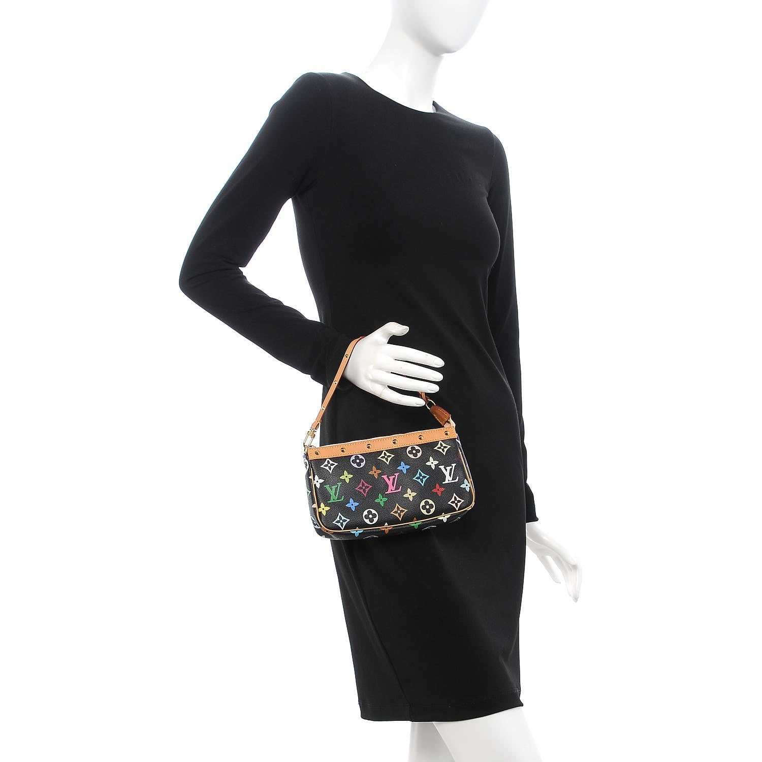 Louis Vuitton Monogram Multicolor Pochette Accessories Black 2 of 8