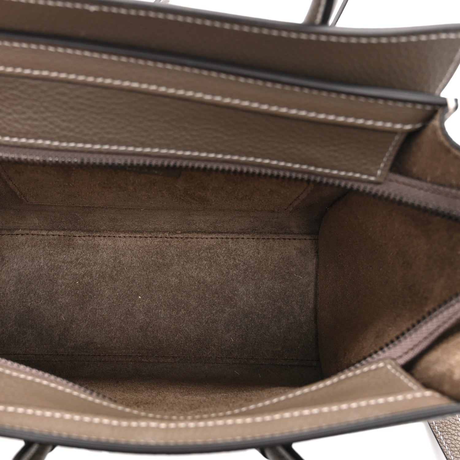 Celine Drummed Calfskin Nano Luggage Souris 5 of 10