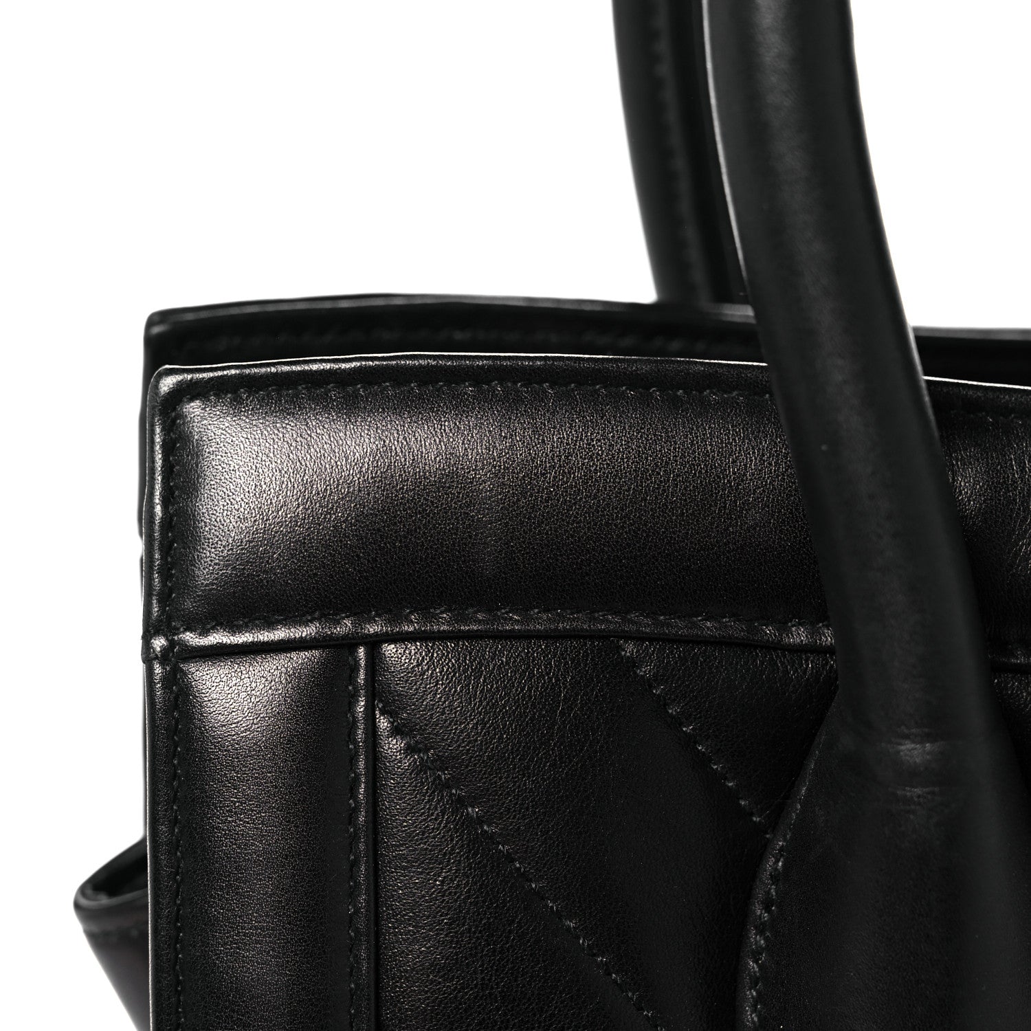 Chanel Lambskin Chevron Quilted Top Handle Bag Black 16 of 17