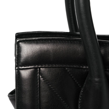 Chanel Lambskin Chevron Quilted Top Handle Bag Black 16 of 17