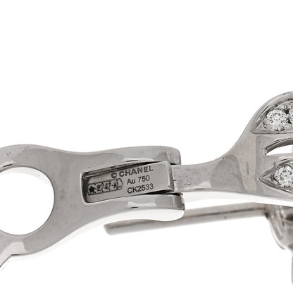 Chanel 18K White Gold Diamond Etoile Filante Earrings 4 of 5