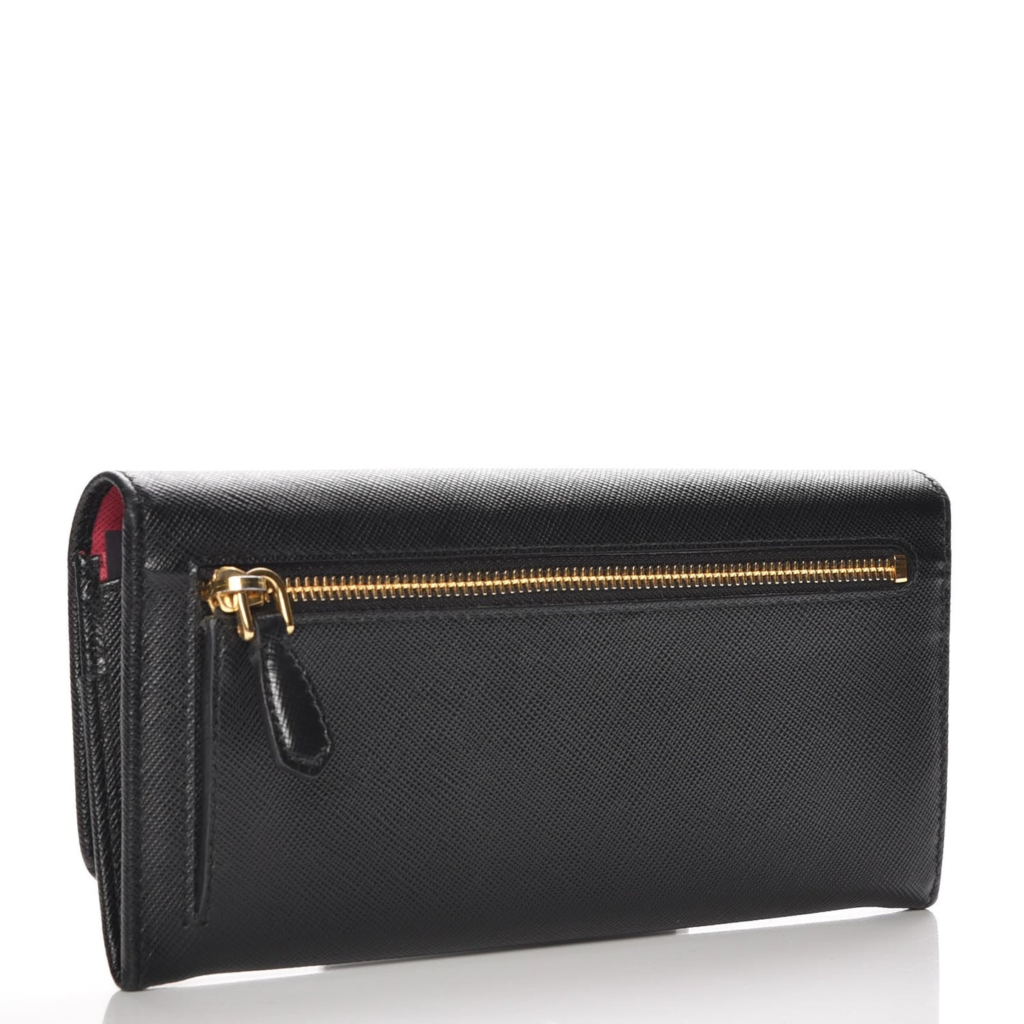 Saffiano Continental Flap Wallet Black Ibisco