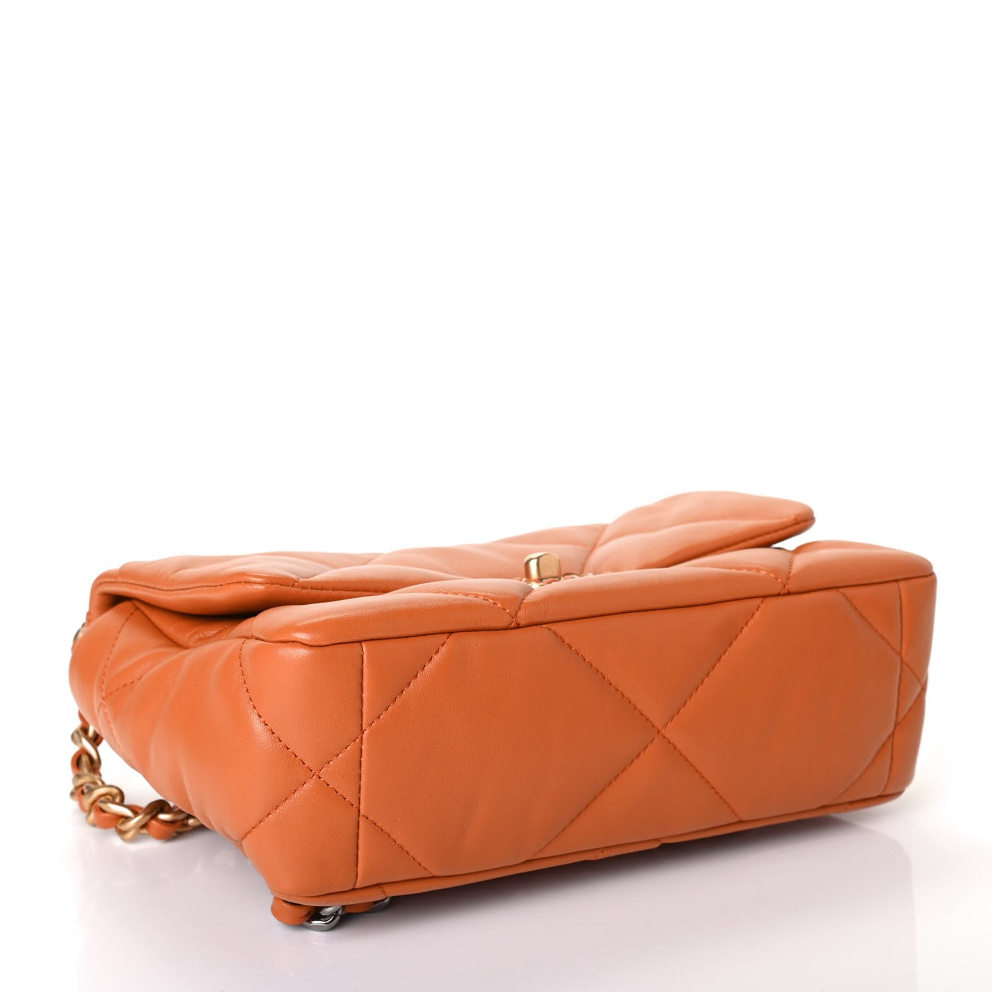 Lambskin Quilted Medium Chanel 19 Flap Light Brown
