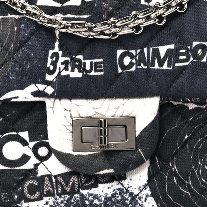 Chanel Jersey Quilted Camellia 2.55 Reissue Mini Flap Black White 9 of 12