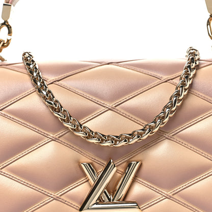 Louis Vuitton Lambskin Malletage Top Handle GO-14 MM Beige Rose 7 of 9