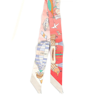 Hermes Silk Les Folies Du Ciel Twilly  Grenadine Vert Multicolor 2 of 3