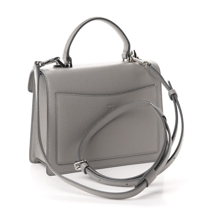 MCM Grained Calfskin Small Patricia Satchel Arch Grey 3 of 10
