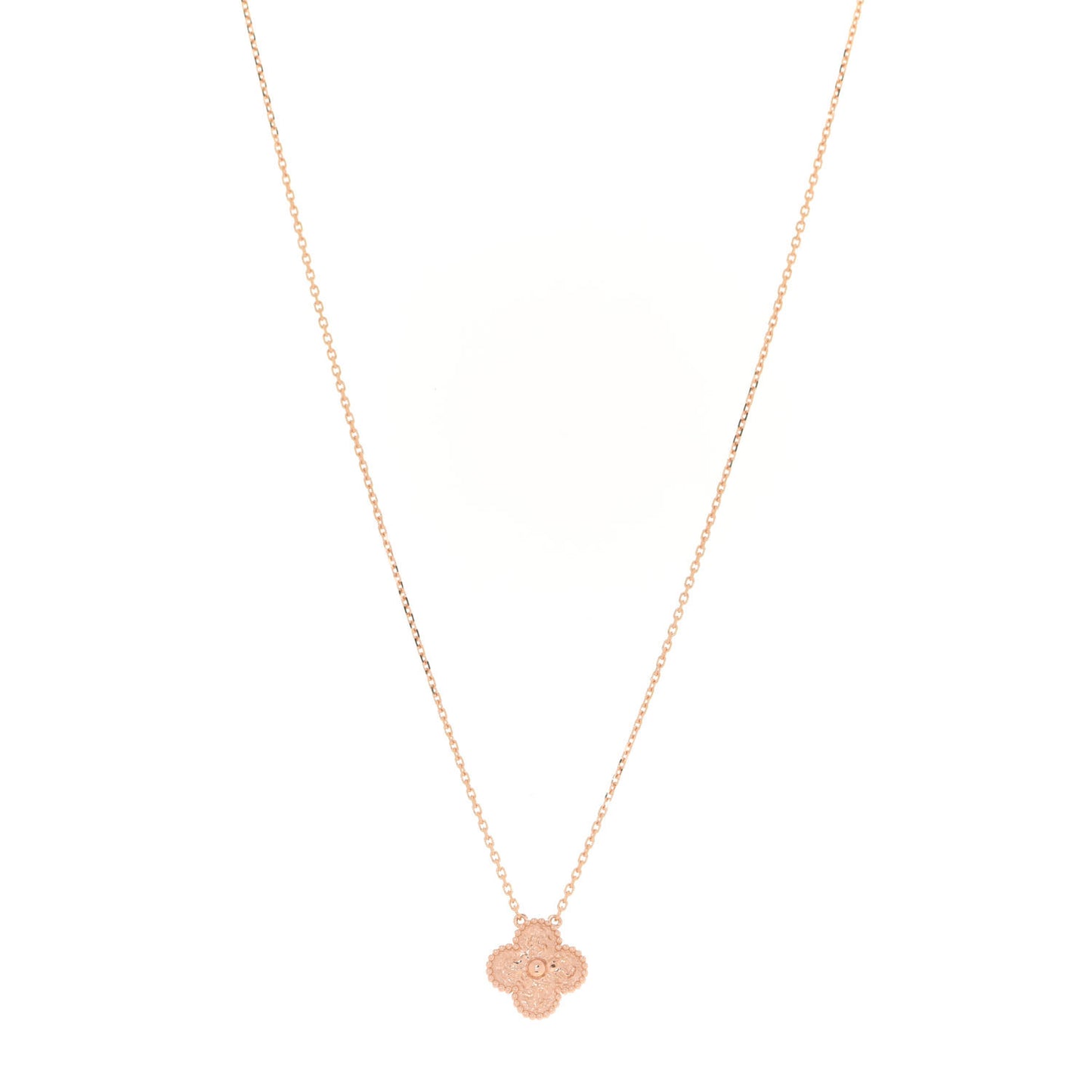 18K Rose Gold Vintage Alhambra Pendant Necklace