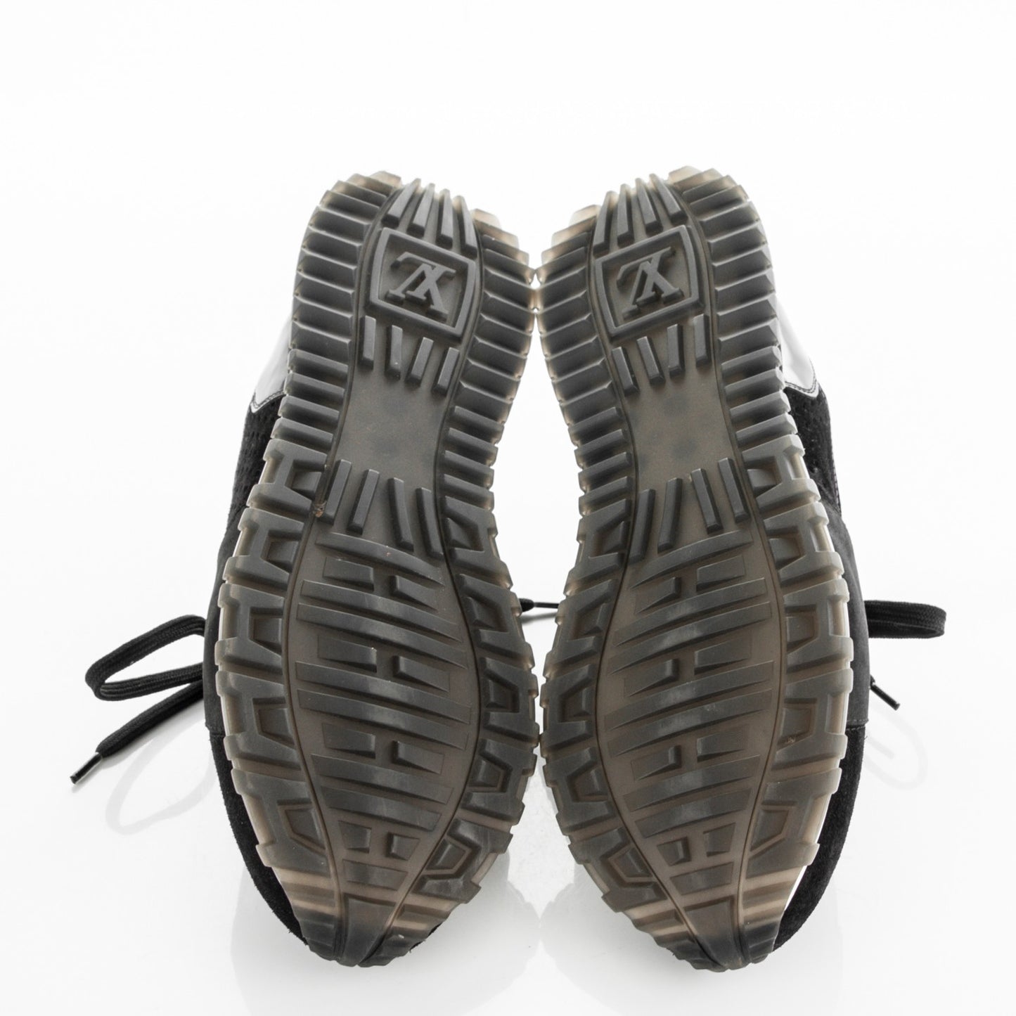 Nubuck Calfskin Perforated Run Away Sneakers 38 Black