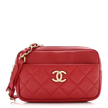 Chanel Lambskin Quilted Waist Bag With Pouch Red 1 of 12