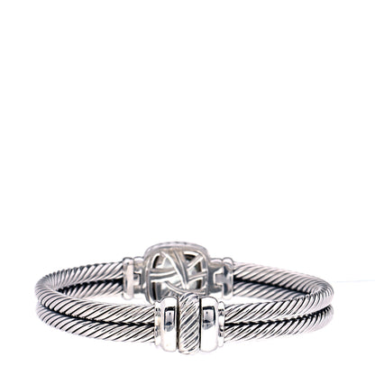David Yurman Sterling Silver Diamond Prasiolite 10mm Albion Cable Bracelet 3 of 5
