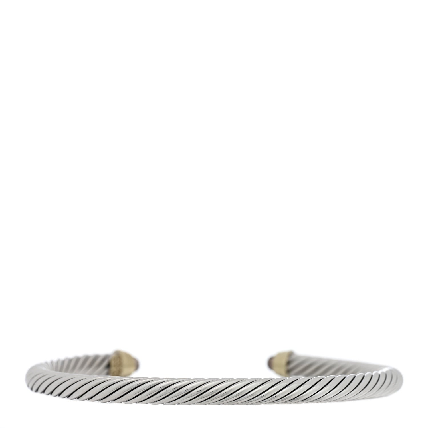 David Yurman Sterling Silver 14K Yellow Gold Smoky Quartz 5mm Cable Classics Petite Color Bracelet 2 of 3