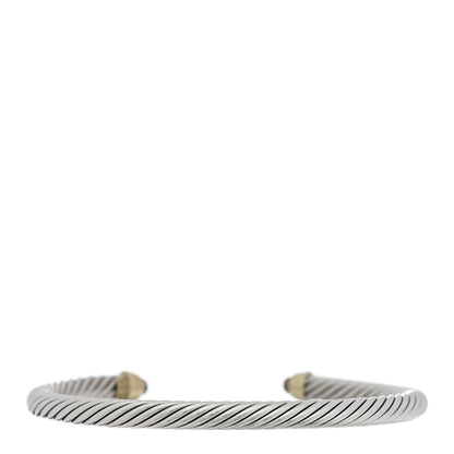 David Yurman Sterling Silver 14K Yellow Gold Smoky Quartz 5mm Cable Classics Petite Color Bracelet 2 of 3