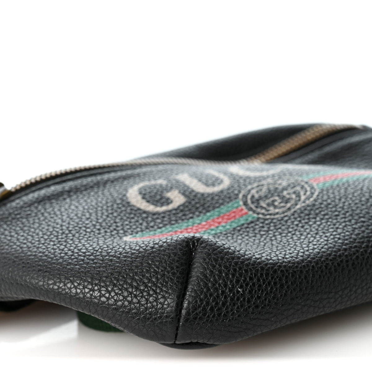 Grained Calfskin Small Logo Belt Bag Black