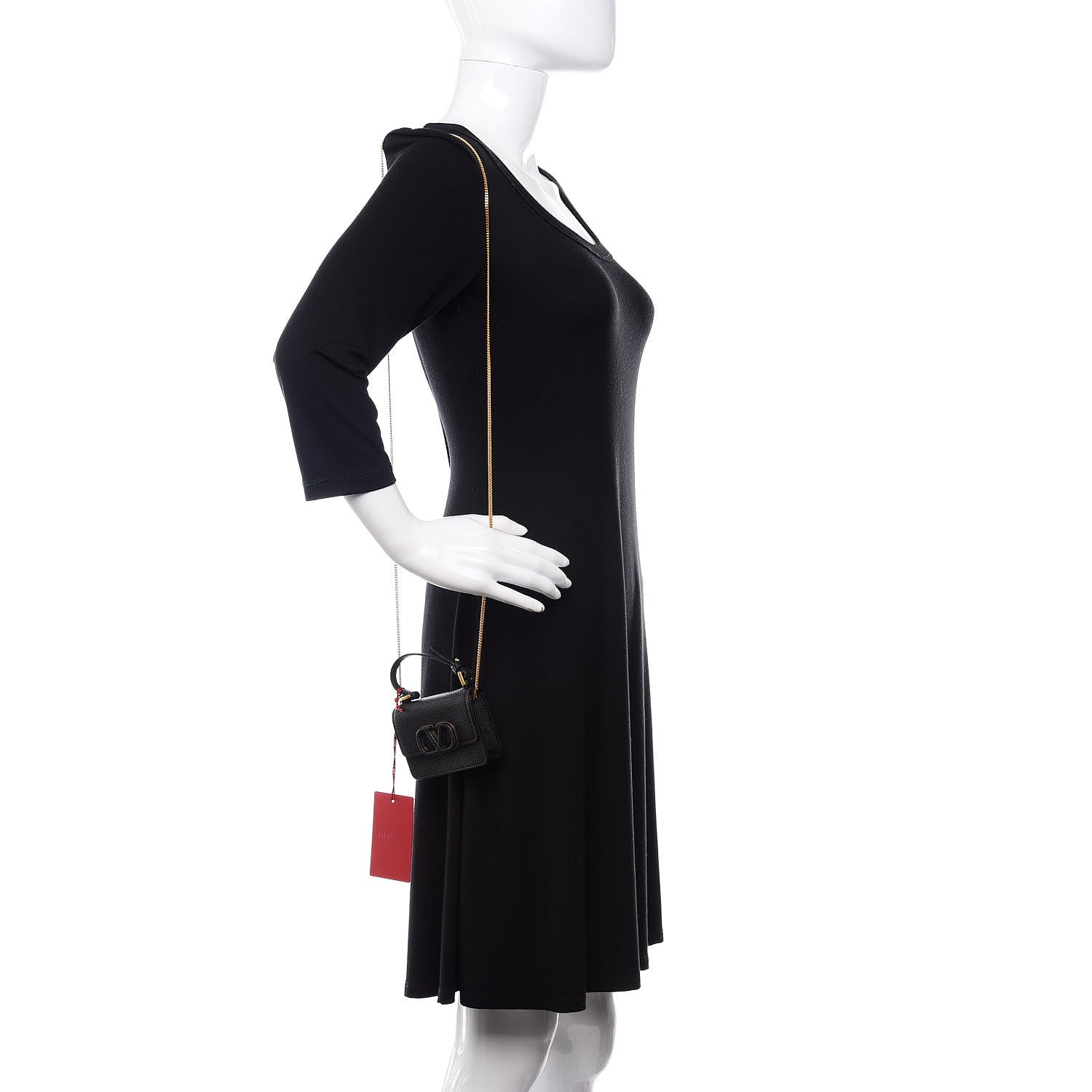 Valentino Garavani Grained Calfskin Mini VSling Shoulder Bag Black 2 of 10