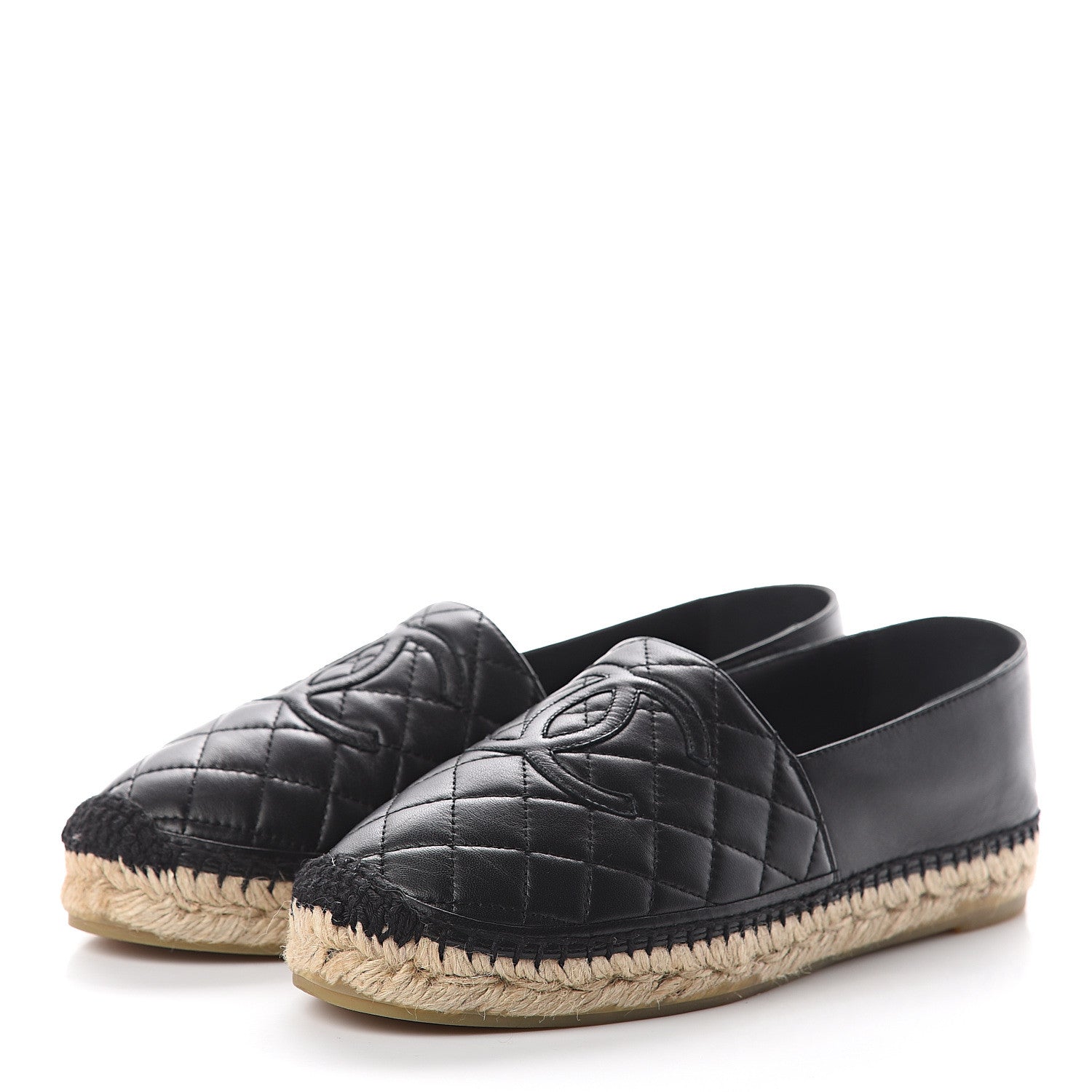 Chanel Lambskin Quilted CC Espadrilles 39 Black 3 of 7