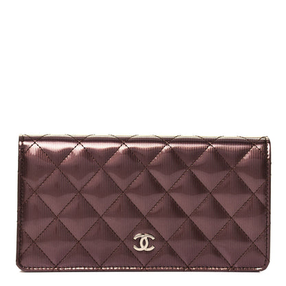 Chanel Striated Patent Yen Wallet Pink 1 of 10