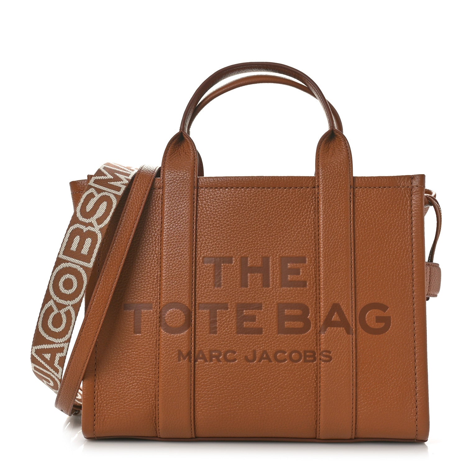 Marc Jacobs Grained Calfskin Medium The Tote Bag Argan Oil 1 of 8