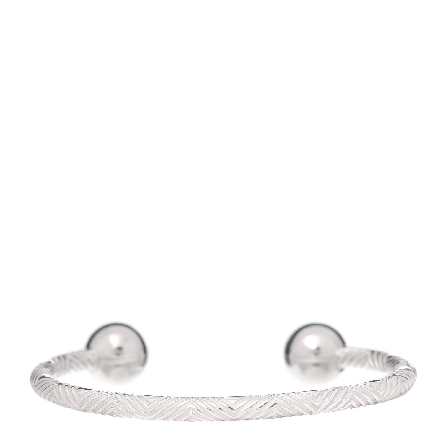 Tiffany Sterling Silver Textured Barbell Cuff Bracelet 3 of 5