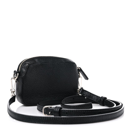 Balenciaga Grained Calfskin Logo Mini Cash Crossbody Pouch Black White 3 of 9