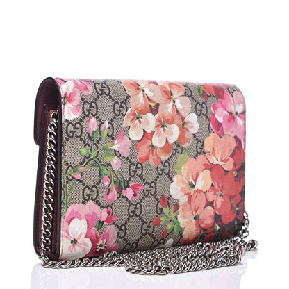 Gucci GG Supreme Monogram Blooms Mini Dionysus Chain Wallet Beige Multicolor Dry Rose 4 of 13