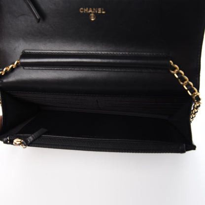 Chanel Lambskin Quilted Boy Wallet On Chain WOC Black 5 of 9