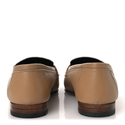 Hermes Goatskin Womens Royal Loafers 37 Beige Argile White 6 of 12