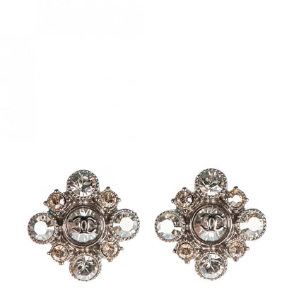 Chanel Crystal CC Earrings Silver 1 of 4