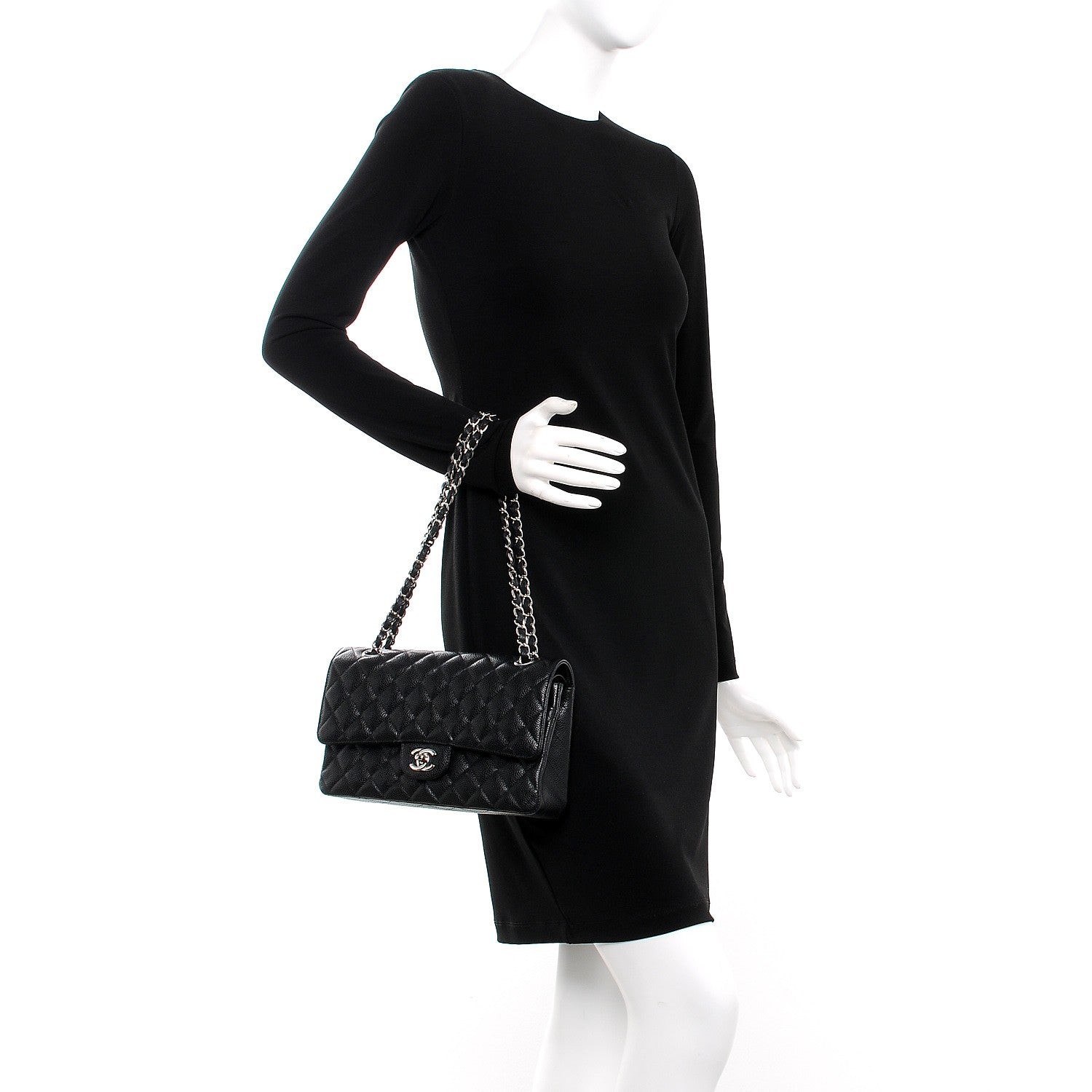 Chanel Caviar Quilted Medium Double Flap Black 3 of 10