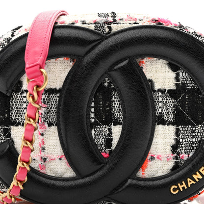 Chanel Tweed Lambskin Quilted Coco Midnight Camera Case White Black Multicolor 8 of 11