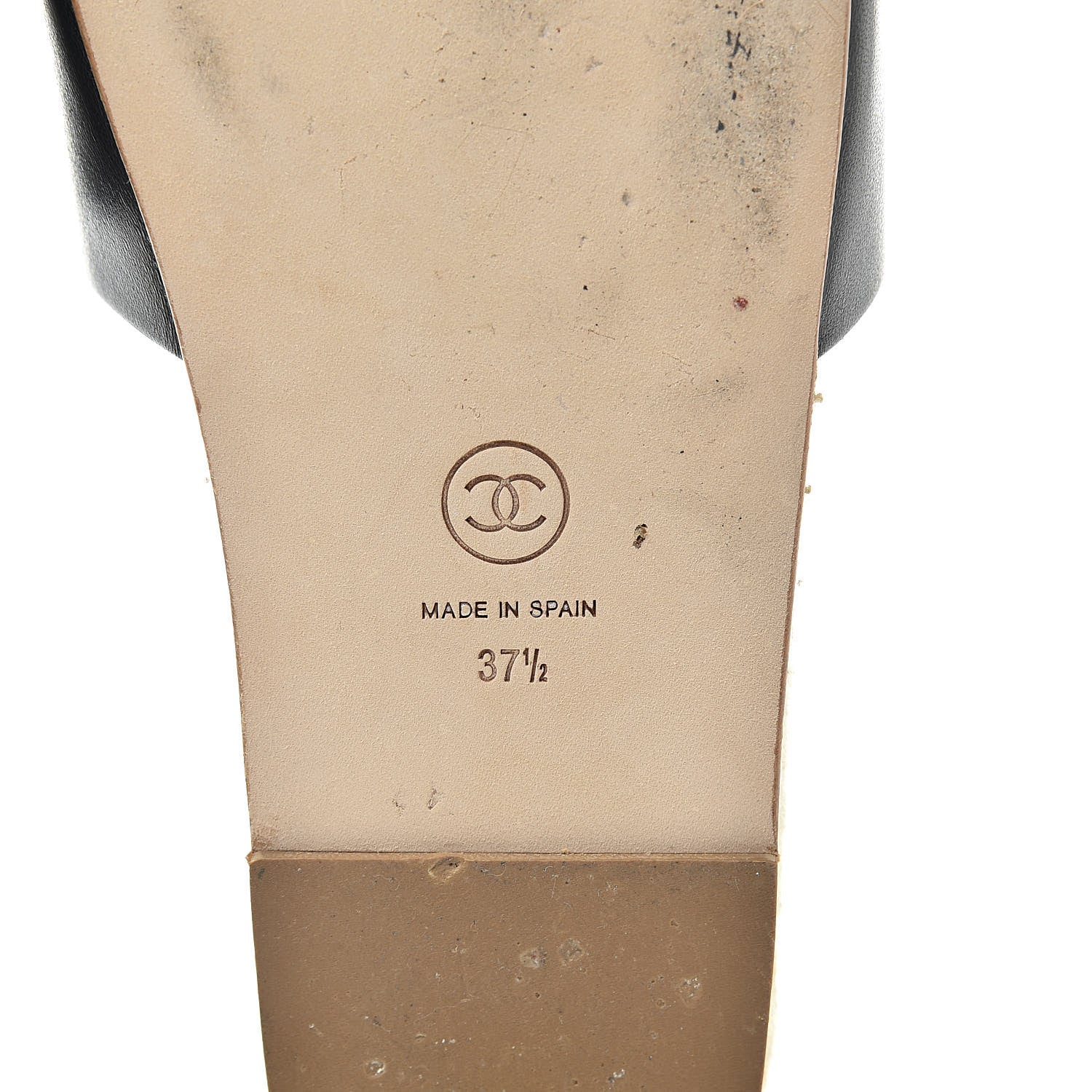 Chanel Calfskin Gripoix CC Espadrille Slip On Sandals 37.5 Black 7 of 11