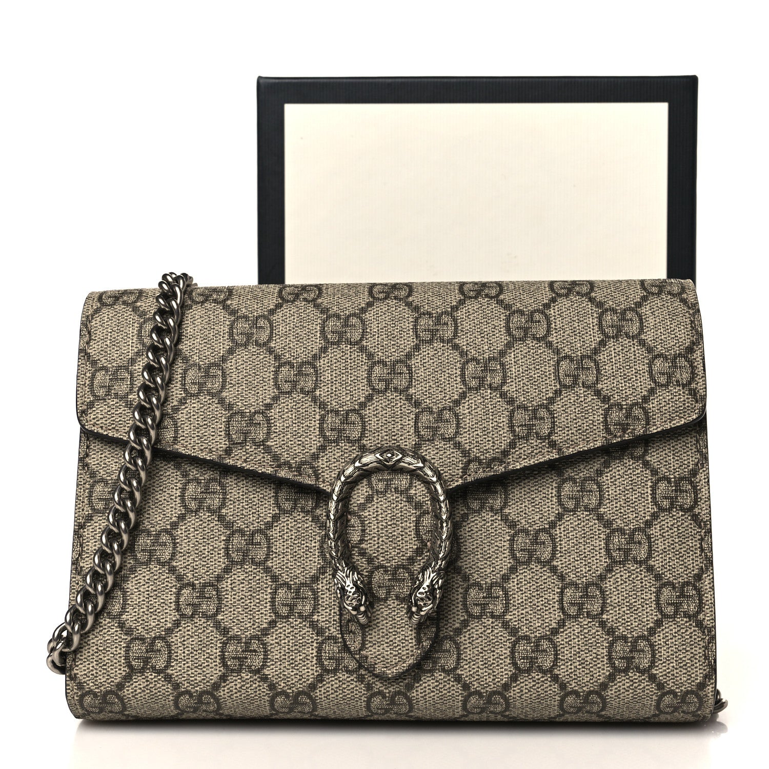 Gucci GG Supreme Monogram Mini Dionysus Chain Wallet Beige Taupe 10 of 10