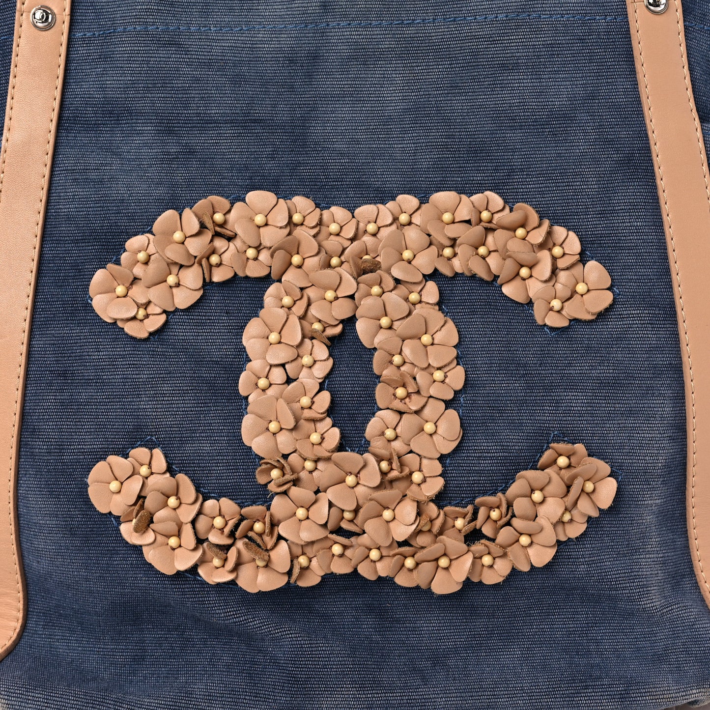 Denim CC Flower Tote Blue