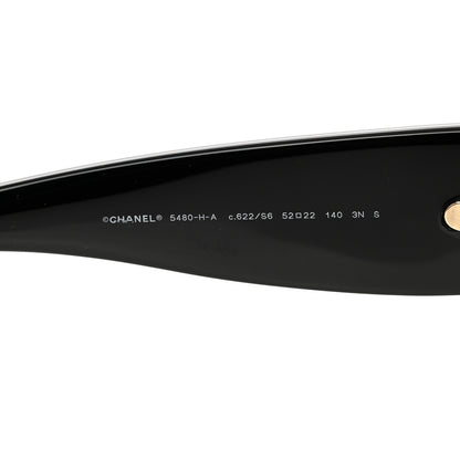 Chanel Acetate Pearl Rectangle Sunglasses 5480-H Black 5 of 8