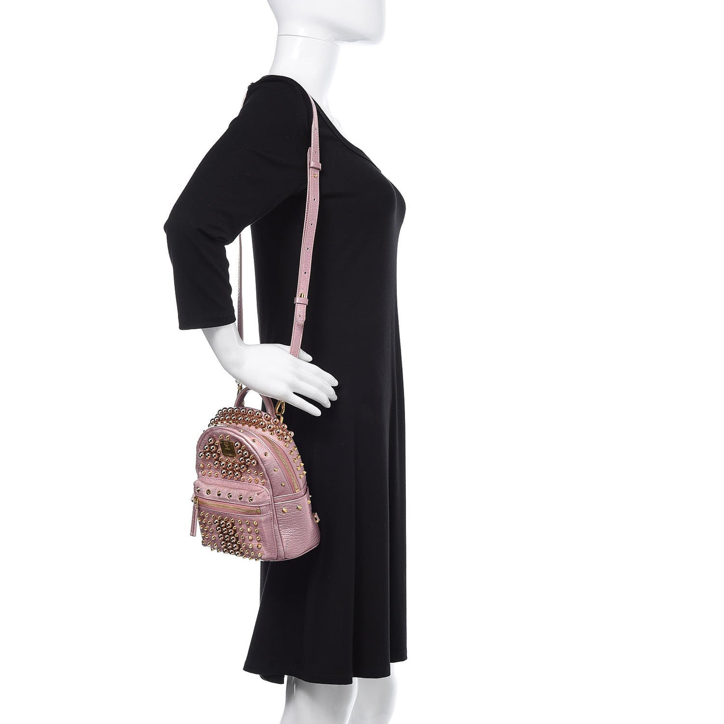 Calfskin Pearl Studs X-Mini Stark Bebe Boo Backpack Prism Pink