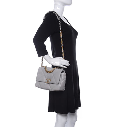Chanel Lambskin Quilted Medium Chanel 19 Flap Grey 2 of 11