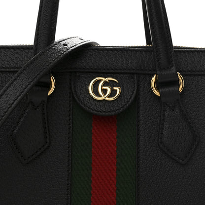 Gucci Textured Calfskin Web Small Ophidia Tote Bag Black 8 of 10