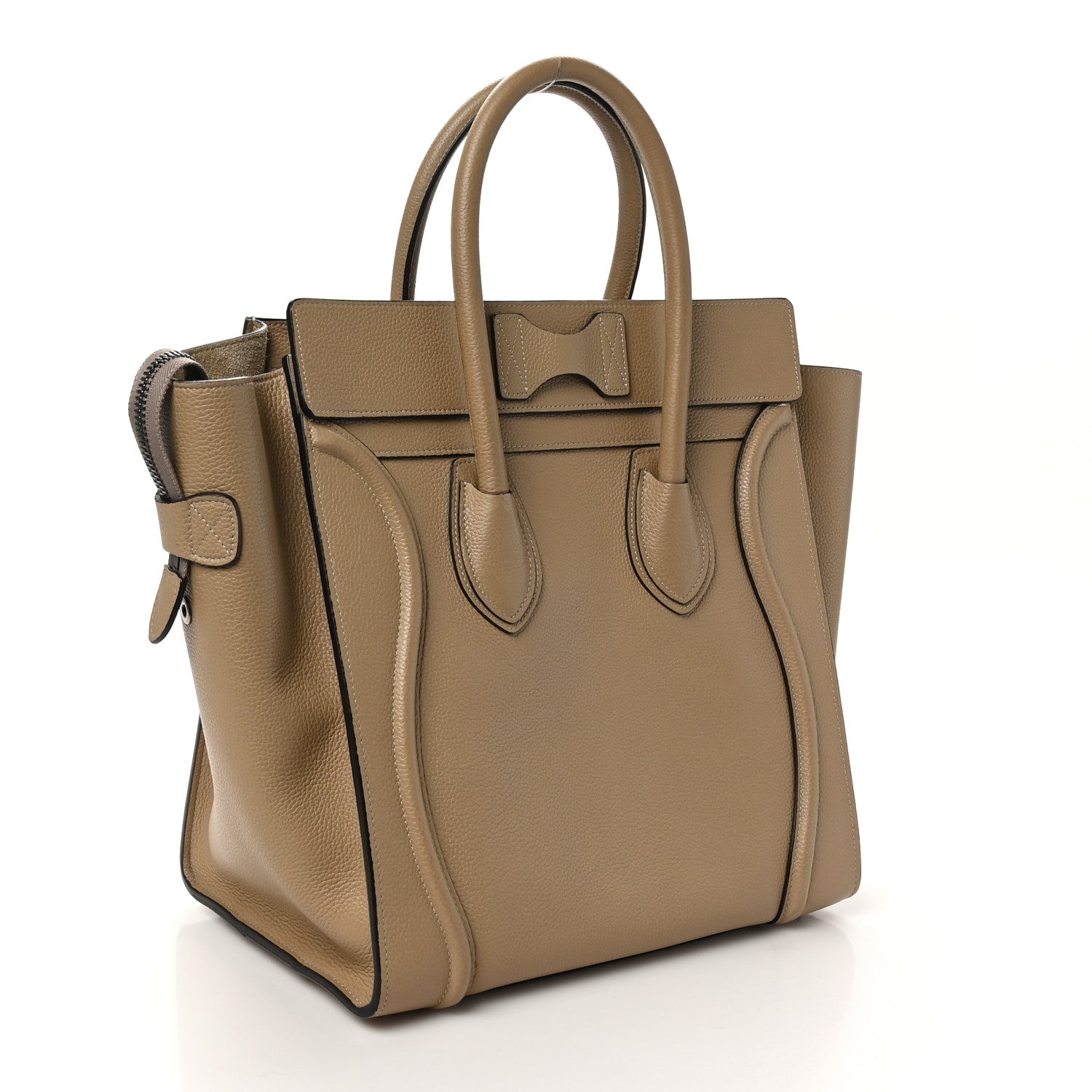 Celine Drummed Calfskin Mini Luggage Dune 3 of 11