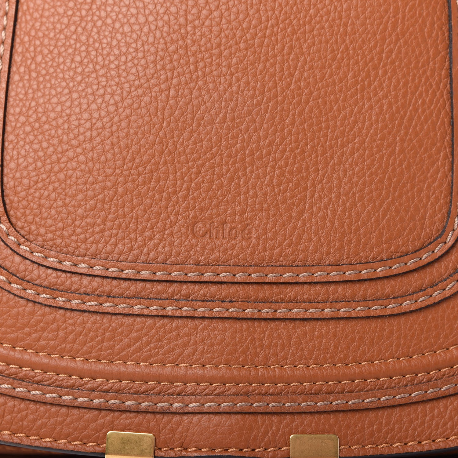 Chloe Calfskin Medium Marcie Satchel Tan 10 of 10