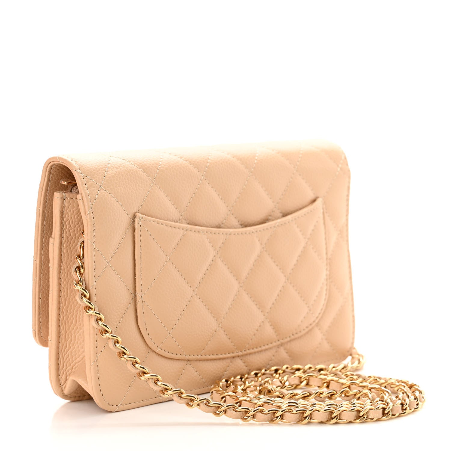 Chanel Caviar Quilted Wallet On Chain WOC Beige 3 of 13
